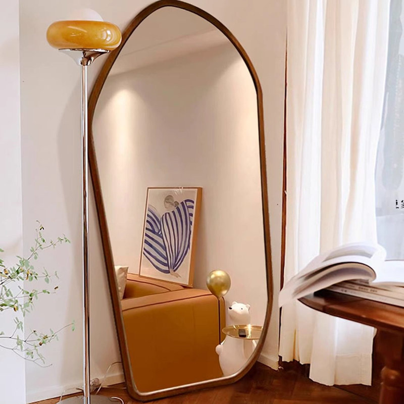 Miroirs pleine grandeur en bois manufacturé de forme libre, 70,87 po x 31,5 po