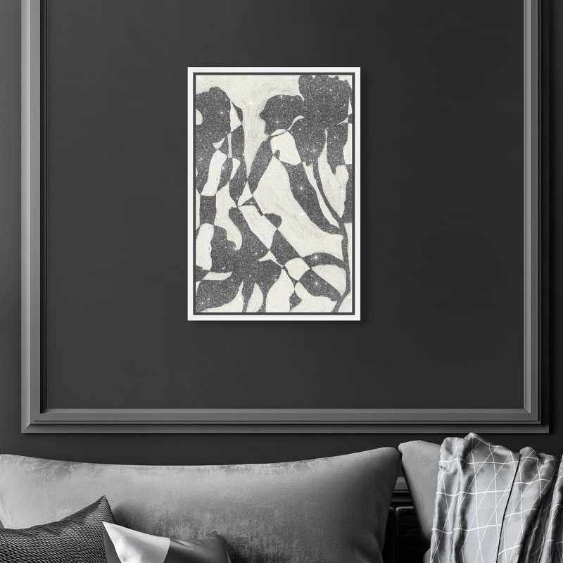 Floral Contrast Print by Oliver Gal, 16"H x 11"W, White Floater Frame