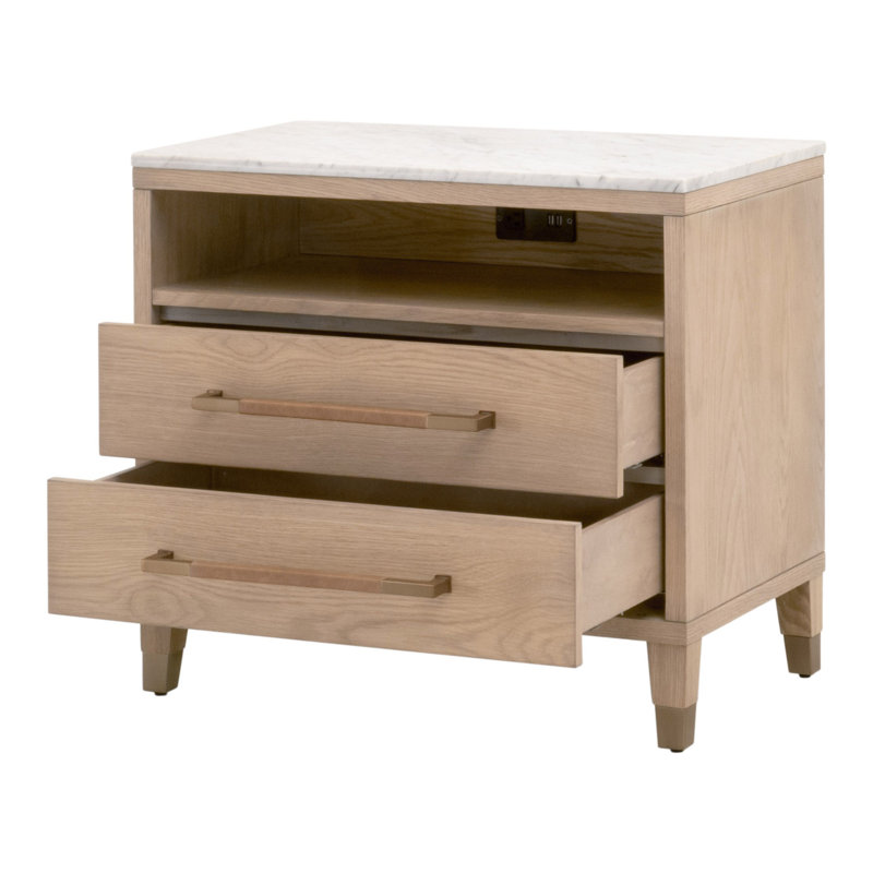 Table de chevet 2 tiroirs Hikmet Cambria