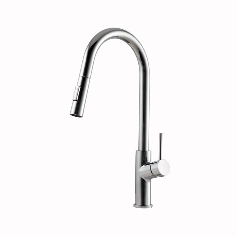 Robinet de cuisine à poignée simple, Chrome poli