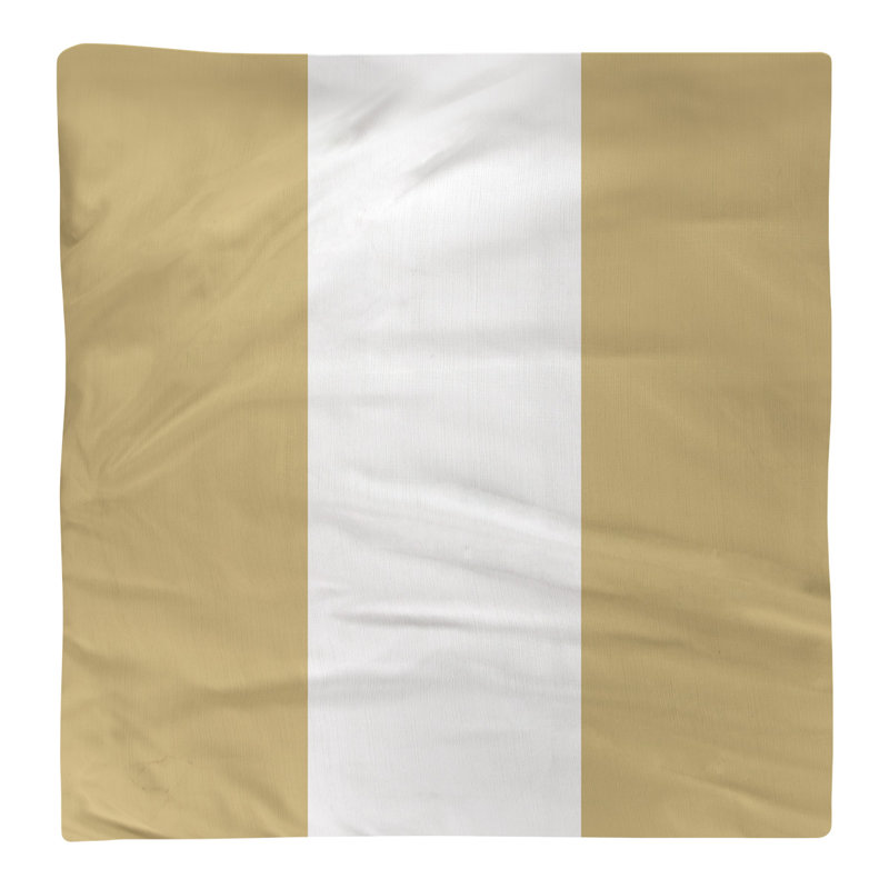 Striped Square Napkin, Gold/White/Gold, Cotton Twill, 22" H x 22" W x 0.25" D