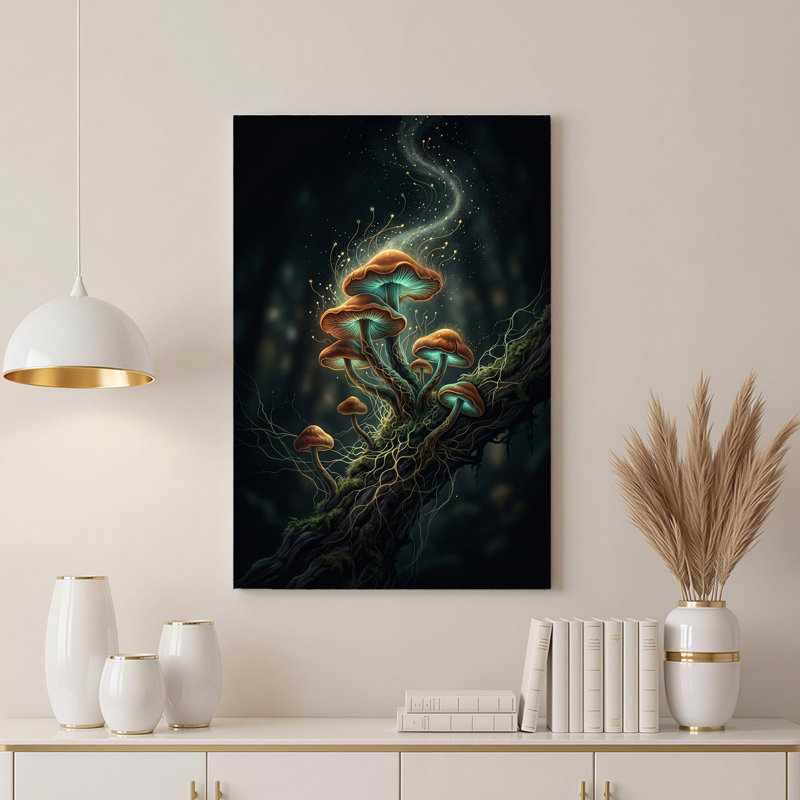 Art sur toile orange et bleu sarcelle, 24"H x 16"W