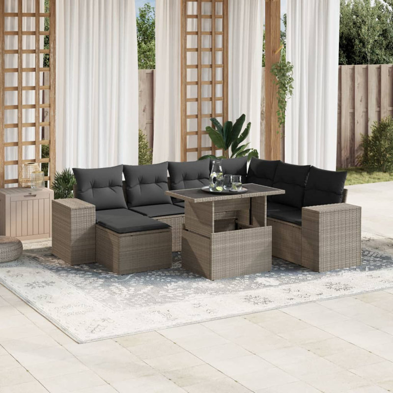  Garden Sofa Set Light Grey