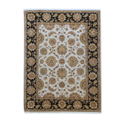 Tapis oriental brun / ivoire / noir noué à la main