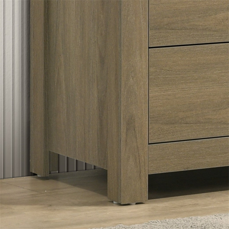 Commode 51 po avec 6 tiroirs et poignées noires Gladis Finn