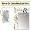 Delguidice minimaliste vert et jaune floral charme botanique - miroir floral, miroir mural décoratif floral, art imprimé en métal-872847077