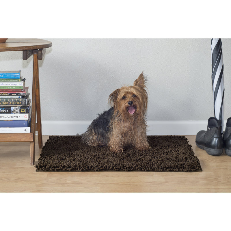 Medium Brown Chenille Shammy Towel Rug for Pets