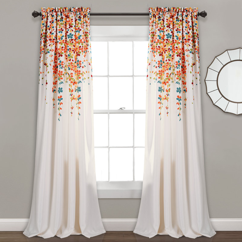 Room Darkening Curtain Pair, Red/White, 132cm W x 160cm L