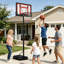 Panier de basketball portatif 5,25 à 7 pi de hauteur réglable avec panneau arrière de 33 po, roues et base stable pour les jeunes