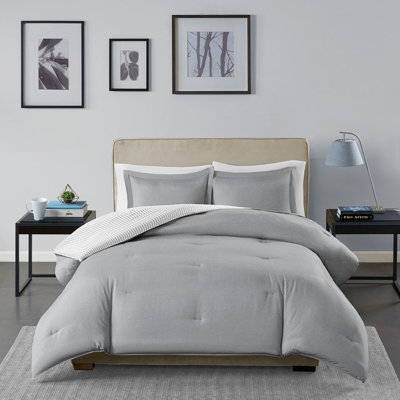 Ensemble d'édredon en duvet synthétique réversible simple