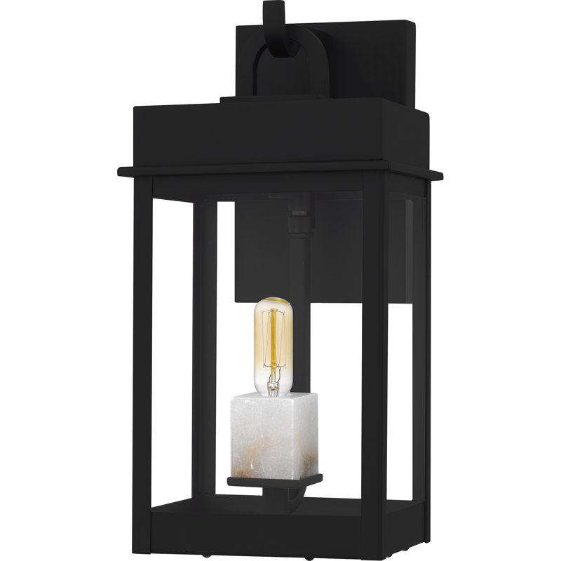 Carmen Matte Black Outdoor Wall Lantern, 1 Light, 13" H x 6.5" W x 6.25" D