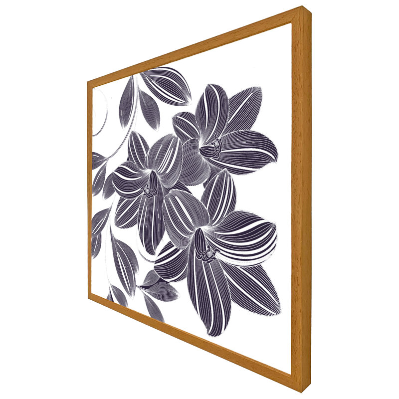 Tihiri Orchids 1 Piece Single Picture Frame Wall Art, 31cm H x 31cm W x 4cm D, Oak Framed