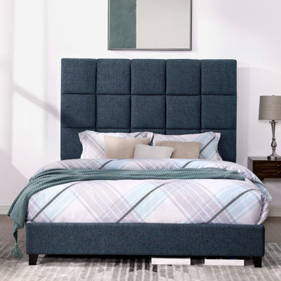 Ashiqu Squares Upholstered Platform Bed