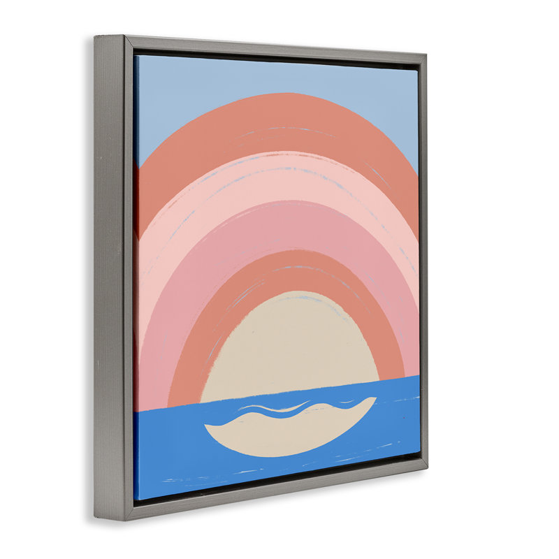 «Ocean Rainbow Reflection» par Carrie Cantwell, Cadre flottant gris lustré, H 18 po x l 18 po