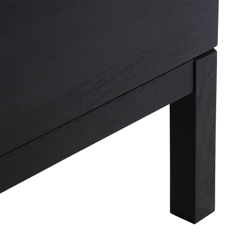 Behling Solid Wood 100 cm W Chest of 4 Drawers, Black Charcoal