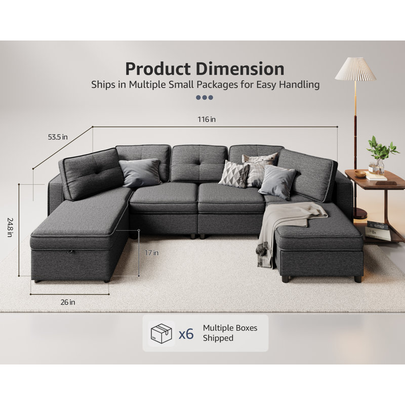 Canapé modulaire avec rangement caché, disposition personnalisable, assemblage facile - confortable et durable pour tout espace