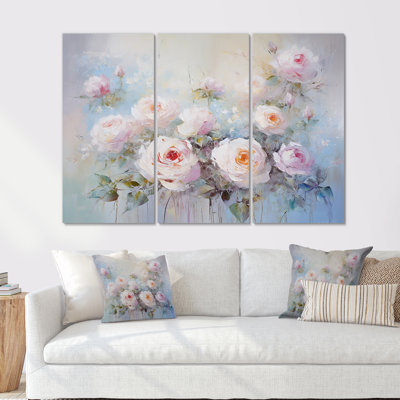 «Pink Roses Farmhouse Charm I - Roses», ensemble de reproduction d'art mural