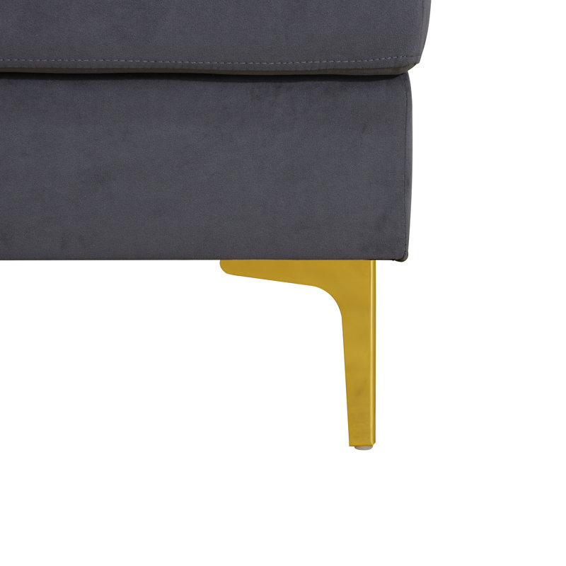 Komor Upholstered Sectional Symmetrical, Gray Fabric