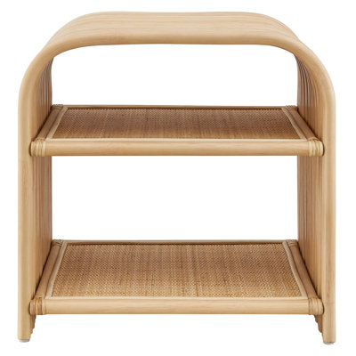 Eve Curved Natural Rattan Side Table