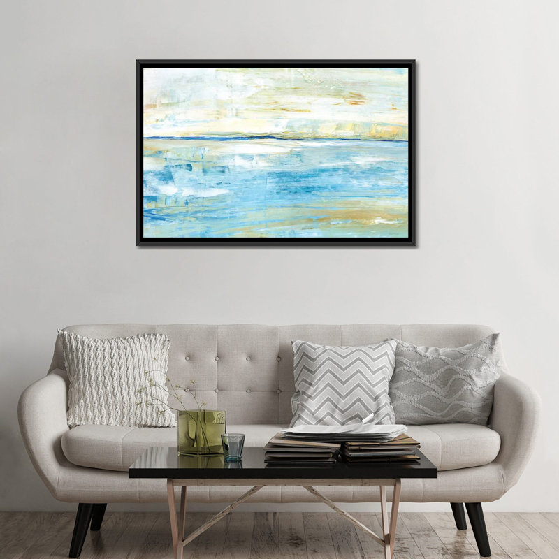 « trouble day », reproduction sur toile, H 18 po x l 26 po x P 1,5 po, Toile avec cadre noir, Pas de tapis