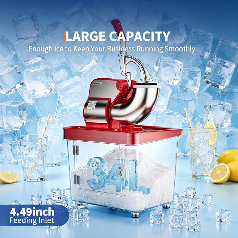 Broyeur à glace commercial, avec boîte de rangement de 34 L, 661 LBS / H