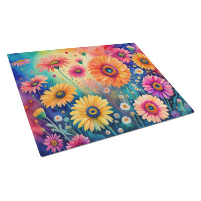 Planche à découper en verre Gerbera