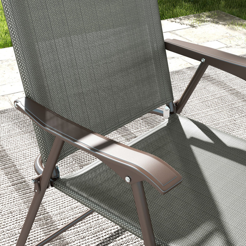 Ambrogina Folding Patio Dining Armchair, Light Grey