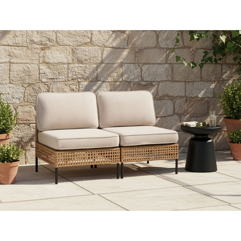 Cassaundra 130cm Wide Straight Patio Sofa