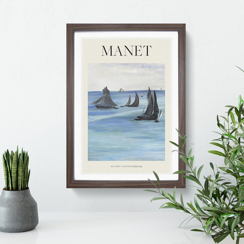 Sea View, Calm Weather by Edouard Manet - Picture Frame Graphic Art, 36cm H x 27cm W x 2cm D