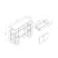 Buffet avec 4 tablettes Modernize Kitchen, blanc et taupe foncé
