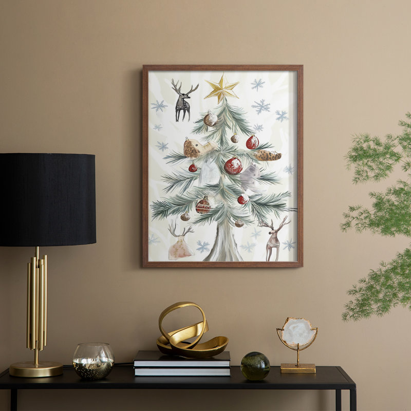 «Christmas Holiday Art», reproduction encadrée CECX III, Noyer, H 15 po x l 12 po