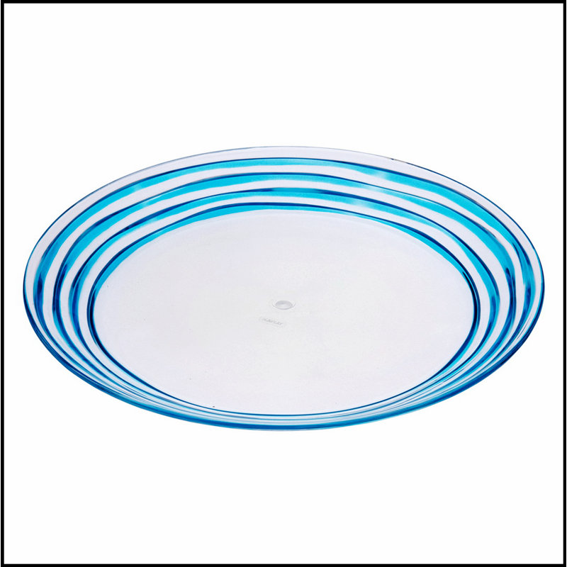 Ensemble de 4 assiettes en acrylique Designer Swirl, 4 assiettes en plastique réutilisables et incassables pour toutes les occasions