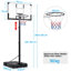 Yaheetech  Adjustable Height Adjustable Foldable 110Cm Metal Portable Fill-Size Basketball Hoop