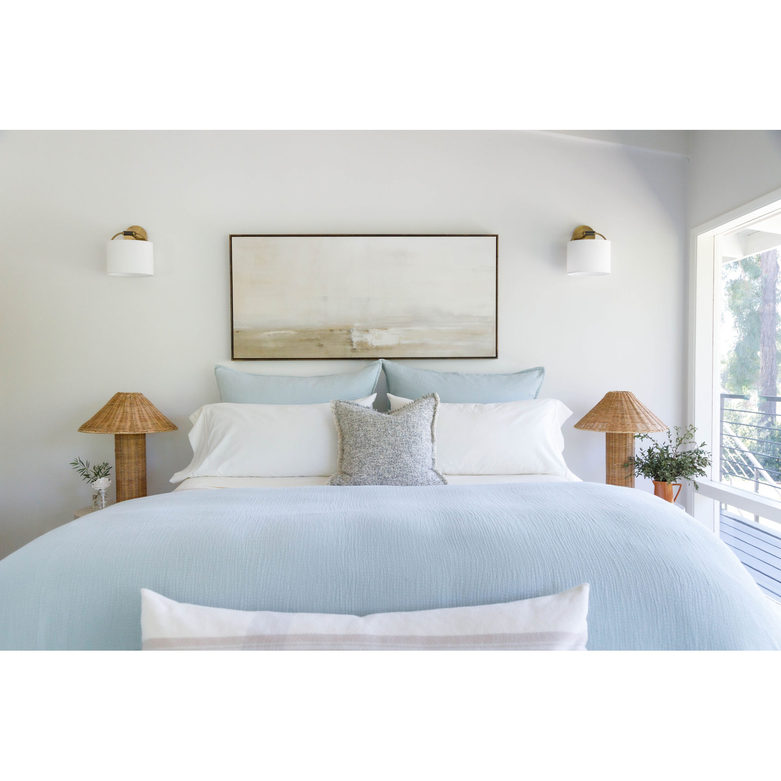 Waverly Cotton Duvet Cover Set, Twin Duvet Cover + 1 Standard Sham, Shore Blue