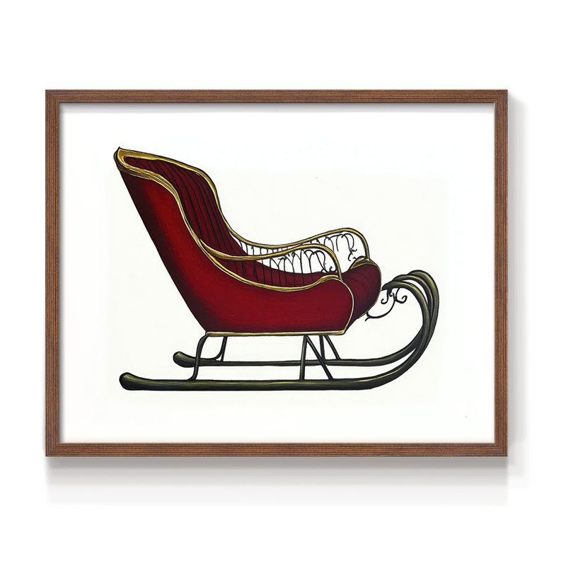 Chirstmas Art-DCCXXVIII -Framed Print - Restickable, H 8 po x l 10 po, Noyer
