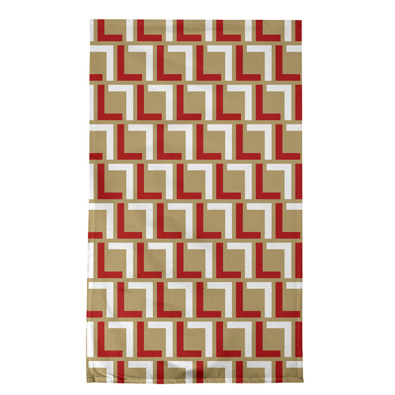 Torchon Hartsmith, Rouge / blanc / or, polyester