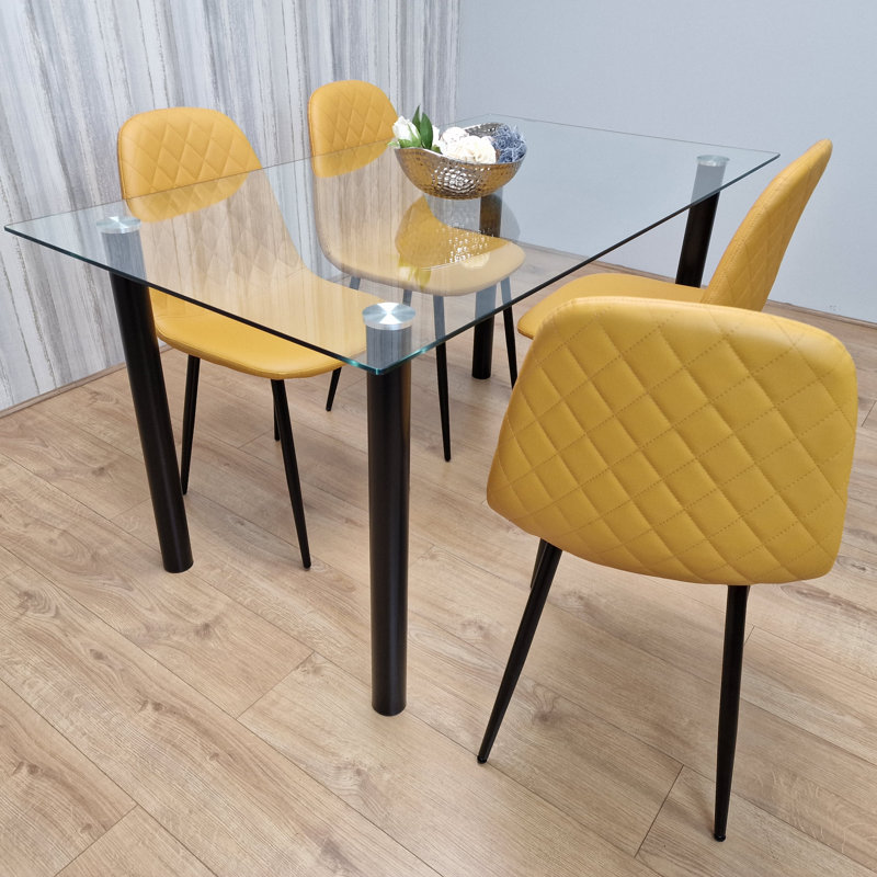 Charlice 4 - Person Dining Set, 75 cm H x 140 cm L x 80 cm W