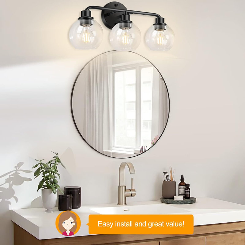 Abileigh 3 - Light Dimmable Vanity Light, Matte Black
