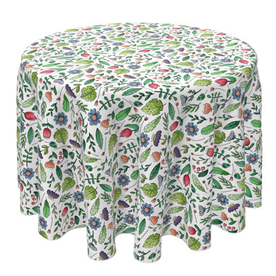 Lacaille Round Floral Cotton Twill Tablecloth