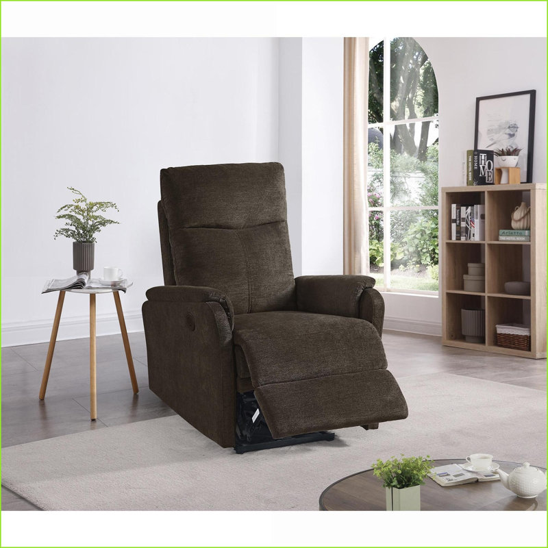 Recliners with Power Recline, USB Ports | Compact Size | Durable Fabric | Dark Brown
