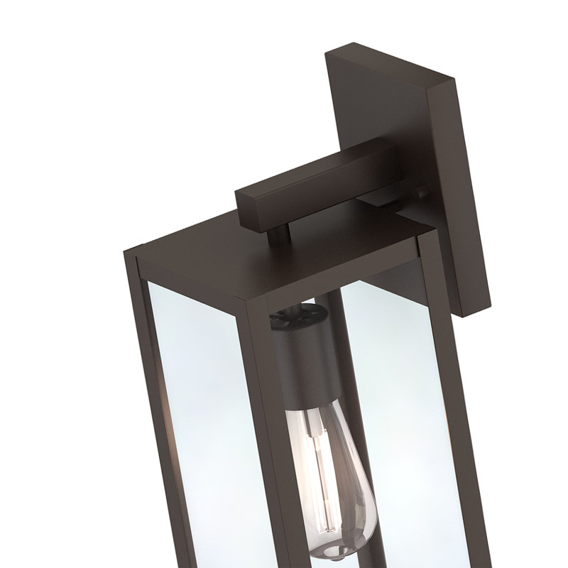 Applique murale d'extérieur 1 lumière, H 18 po x l 6 po x P 6 po, Noir mat