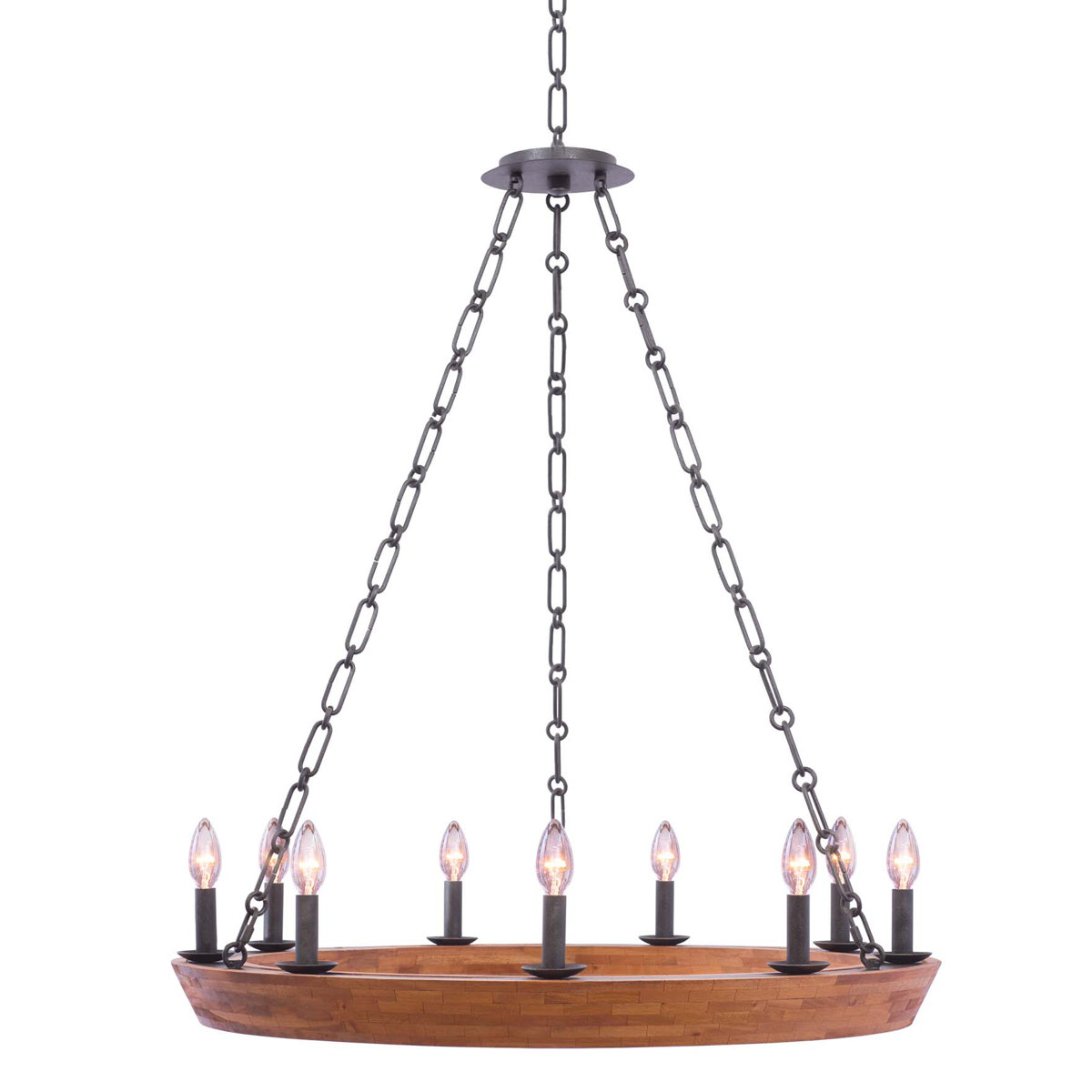 Lansdale 9-Light Wagon Wheel Chandelier