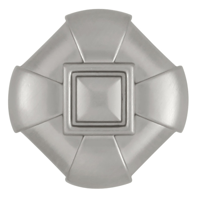 1 1/8" Length Square Knob, Stainless Steel