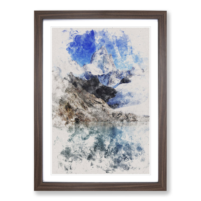 Glacier in Argentina - Picture Frame Painting, Walnut Framed, 48cm H x 36cm W x 2cm D
