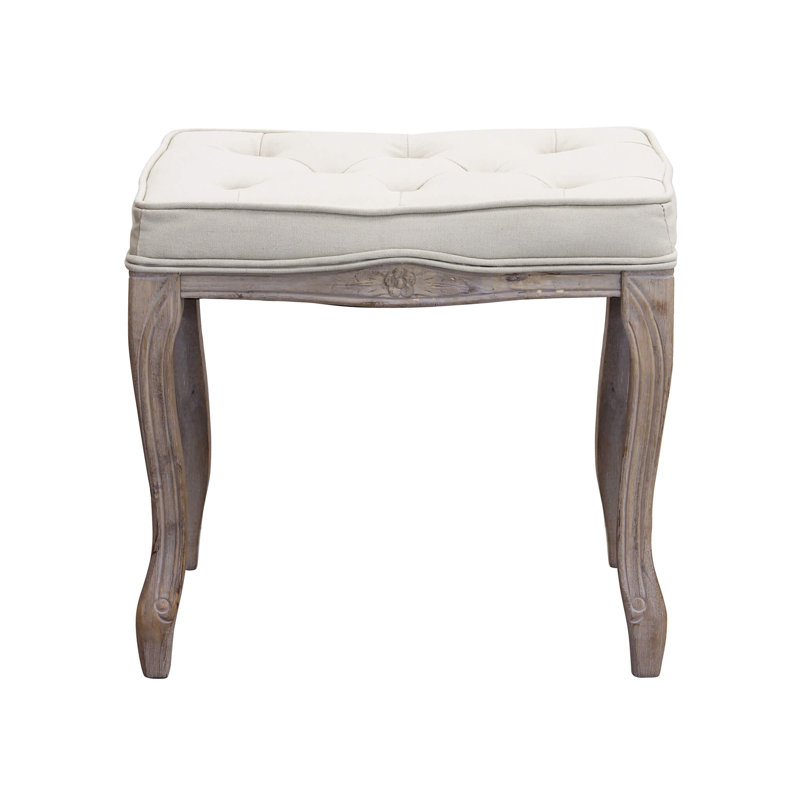Heidi Solid Wood Accent Stool, White