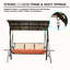 Balancelle de patio pour 3 personnes avec auvent: protection, taies d'oreiller amovibles pour le jardin extérieur, balcon, auvent réglable dans la cour et coussins décoratifs