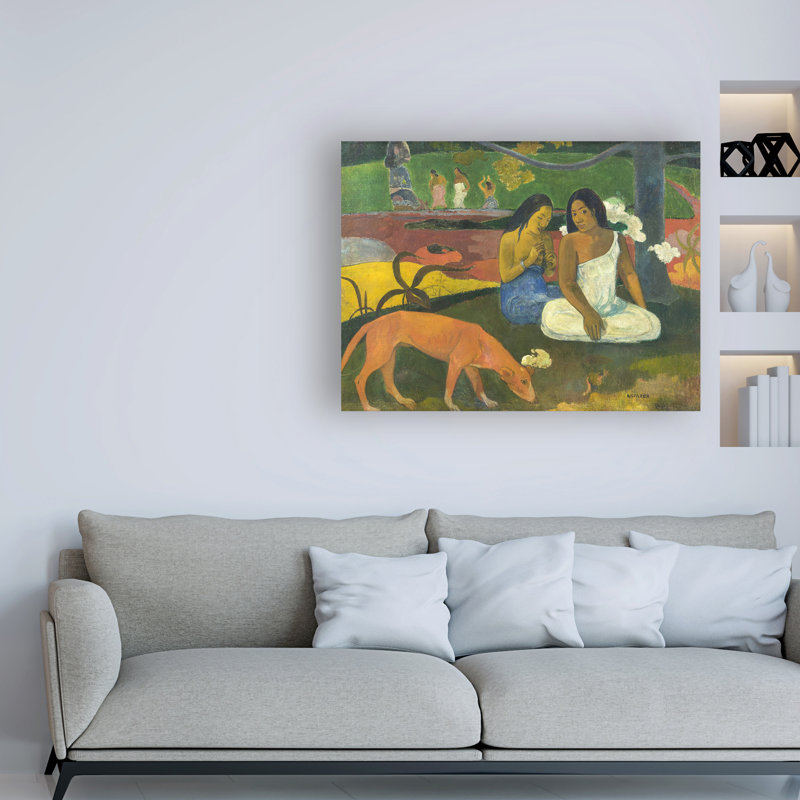 Reproduction d’art sur toile tendue « area area » par Paul Gauguin, H 35 po x l 47 po x P 2 po