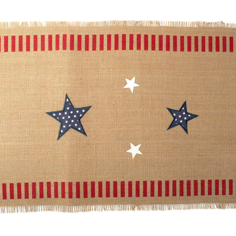 Anamaris 4TH OF JULY JUTE TABLE RUNNER 14X108