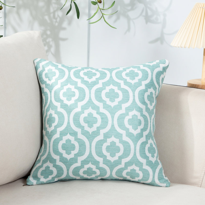 Housse de coussin jacquard, Aqua