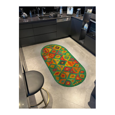 Tapis tissé vert Mosso